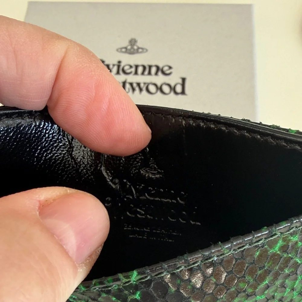 Vivienne Westwood Snakeskin Green Card Holder - Picture 10 of 10